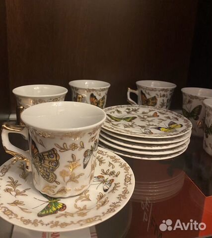 Чайные чашки с блюдцами 6 персон