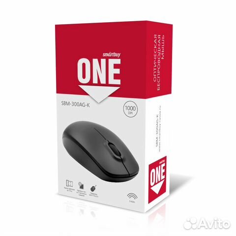 Мышь беспроводная SmartBuy 300AG-K ONE черная (SBM