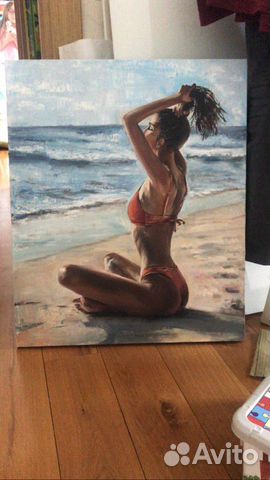 Картина маслом на холсте девушка