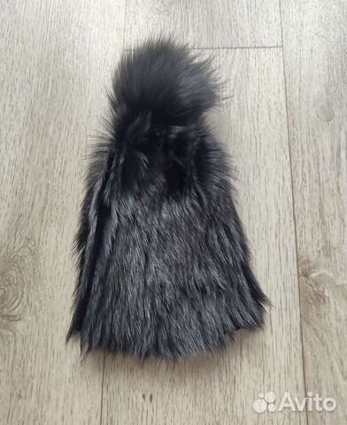 Шапка норковая вязаная женская