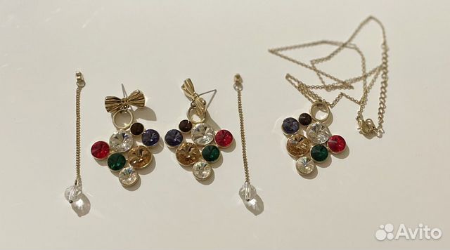Серьги и кулон с цепочкой