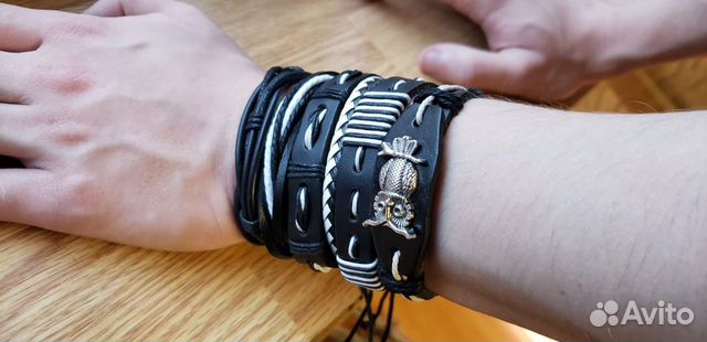 Браслет мужской из натуральной кожи