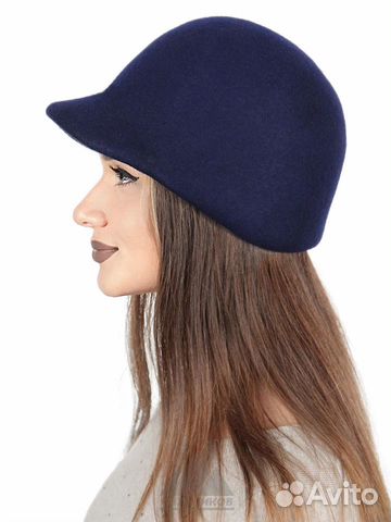 Шляпа фетровая - жокейка, без полей