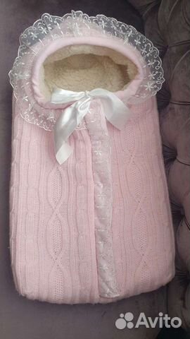 Конверт на выписку и в коляску зимний для девочки