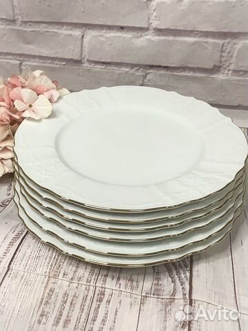 Набор тарелок «Отводка золото» 27см. 6шт. Чехия
