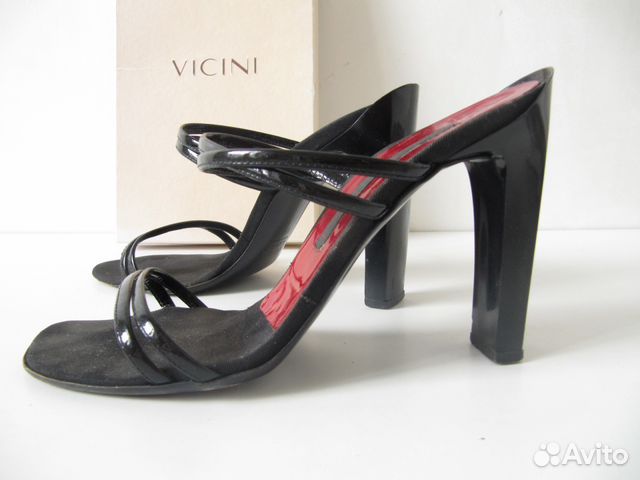 Vicini босоножки оригинал Италия, черные лак, р.40