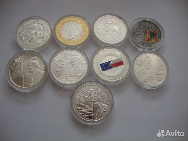 Польша 10 злотых 1999-2004 Серебро 11 монет