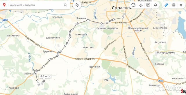 Починок смоленск карта