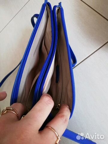 Сумка Синяя и белая, Клатч черный