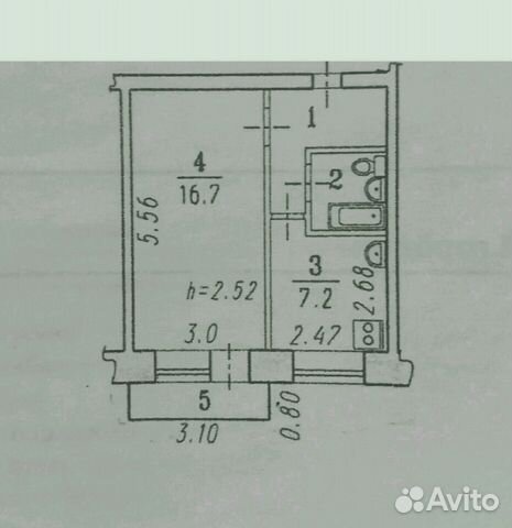 1-к квартира, 31 м², 5/5 эт. 1-к квартира, 31 м², 5/5 эт.
