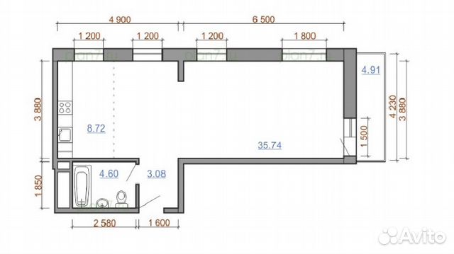 2-к квартира, 59 м², 3/16 эт. 2-к квартира, 59 м², 3/16 эт.