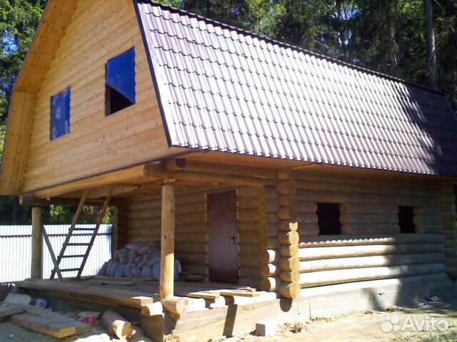 Cруб дома в чашу 6Х5 + 2 м терраса + мансарда Cруб дома в чашу 6Х5 + 2 м терраса + мансарда