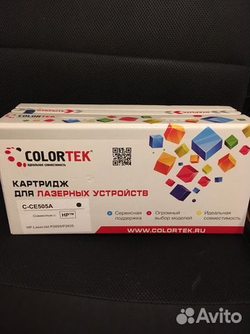 HP 05, HP 05A Картридж colortek CE505A черный HP 05, HP 05A Картридж colortek CE505A черный