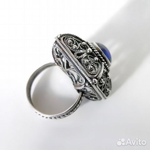 Кольцо с азуритом (серебро)