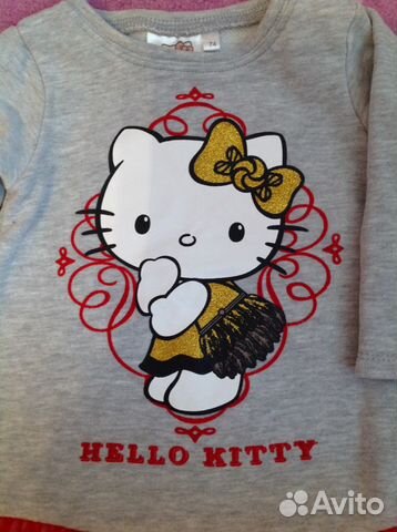 Туника для девочки Hello Kitty, р-р 74, утеплённая Туника для девочки Hello Kitty, р-р 74, утеплённая
