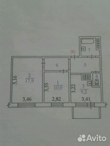 2-к квартира, 53 м², 5/9 эт.
