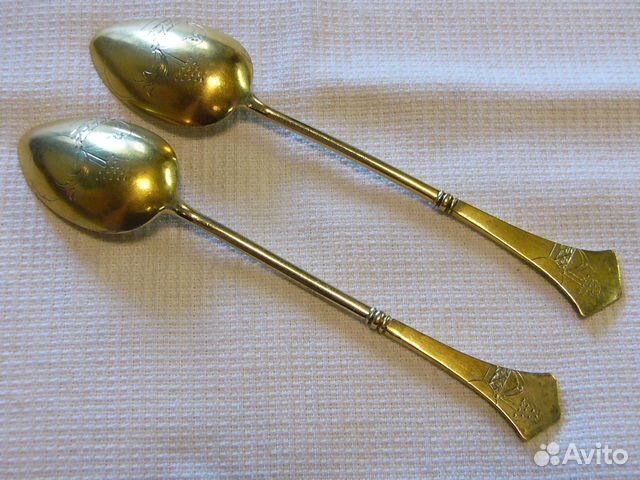 Серебряная чайная ложка 875 проба в золоте СССР