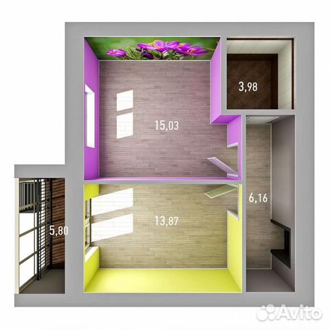 1-к квартира, 42 м², 1/10 эт. 1-к квартира, 42 м², 1/10 эт.