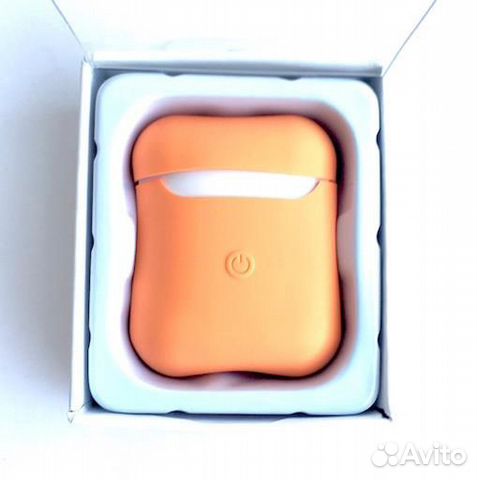 Силиконовый чехол для AirPods 2 оранжевый Силиконовый чехол для AirPods 2 оранжевый
