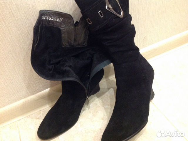 Сапоги 40р демисезон натуральная замша