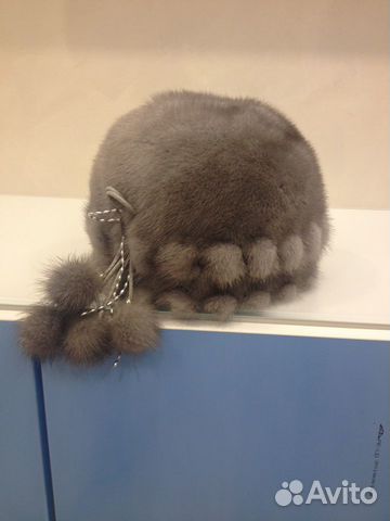 Шапка из голубой норки