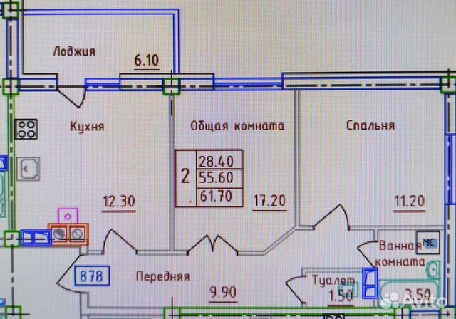 2-к квартира, 60 м², 17/18 эт. 2-к квартира, 60 м², 17/18 эт.