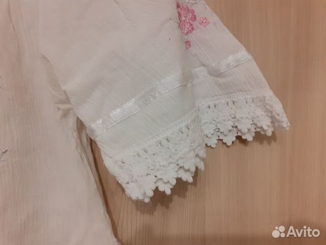 Туника летняя для девочки с вышивкой ручной работы Туника летняя для девочки с вышивкой ручной работы