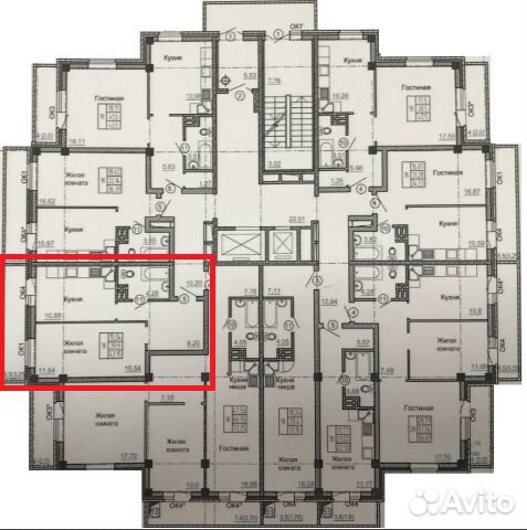 1-к квартира, 43 м², 5/17 эт. 1-к квартира, 43 м², 5/17 эт.