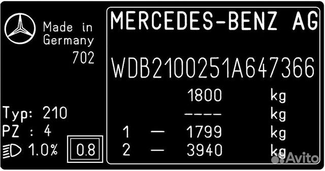 Vin наклейка на Mercedes