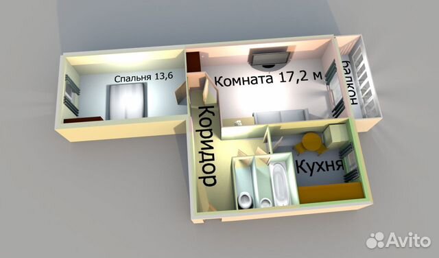2-к квартира, 45.2 м², 4/5 эт.