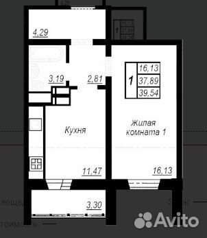 1-к квартира, 40 м², 16/20 эт. 1-к квартира, 40 м², 16/20 эт.