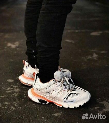 Кроссовки Balenciaga Track Orange& White