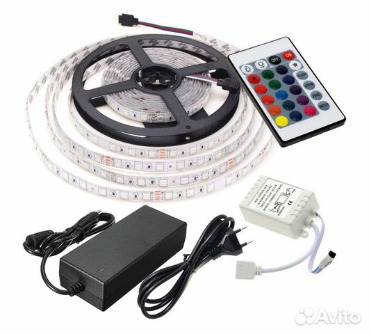 Светодиодная лента rgb 5050 полный комплект 5 метр Светодиодная лента rgb 5050 полный комплект 5 метр