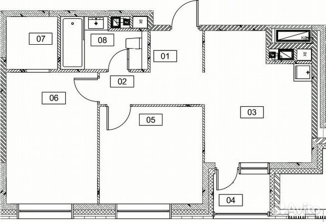 2-к квартира, 56.2 м², 7/19 эт.
