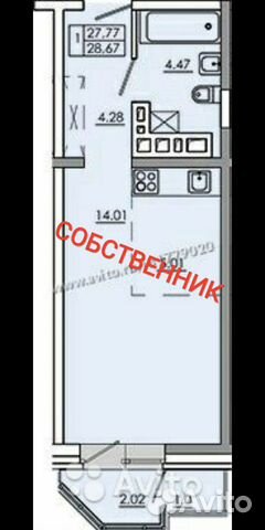Студия, 31 м², 10/16 эт. Студия, 31 м², 10/16 эт.