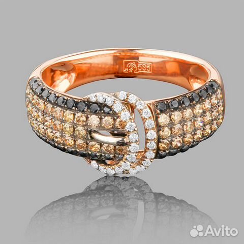 Золотое кольцо с бриллиантами 0.75Ct