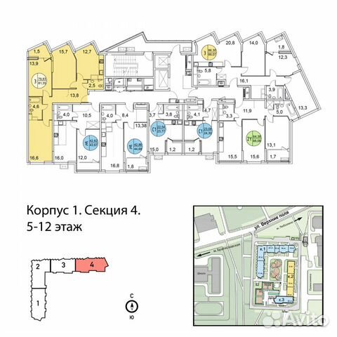 3-к квартира, 81.3 м², 7/19 эт. 3-к квартира, 81.3 м², 7/19 эт.