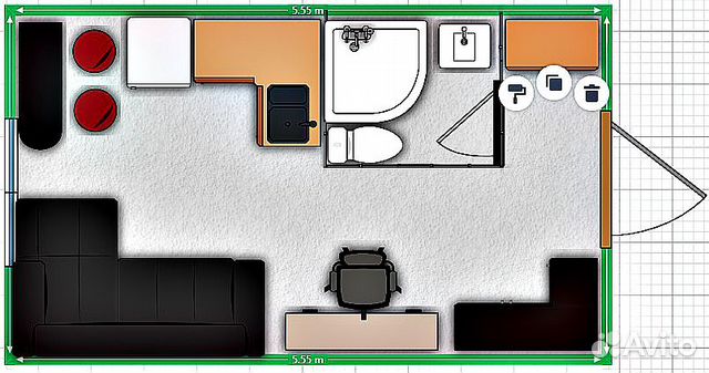 Студия, 17.9 м², 1/17 эт. Студия, 17.9 м², 1/17 эт.