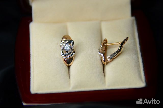 Золотые серьги с Swarovski. Новые Золотые серьги с Swarovski. Новые