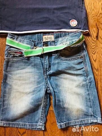3 вещи -Шорты Tommy Hilfiger denim+ пояс+майка