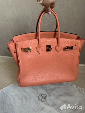 Сумка Hermes birkin 40 персиковая