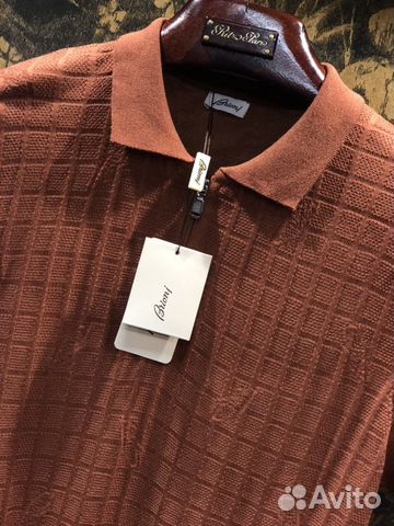 Brioni трикотажное поло кирпичный Brioni трикотажное поло кирпичный