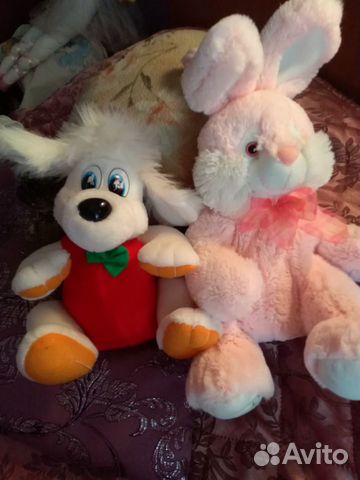 Заяц-сумка, собака, мягкие игрушки