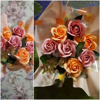 Цветы: мыльные розы, букеты, корзинки