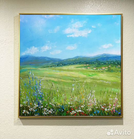 Картина деревенский пейзаж Лето в деревне