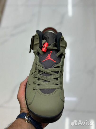 Кроссовки Nike x Travis Scott Air Jordan 6 зеленые