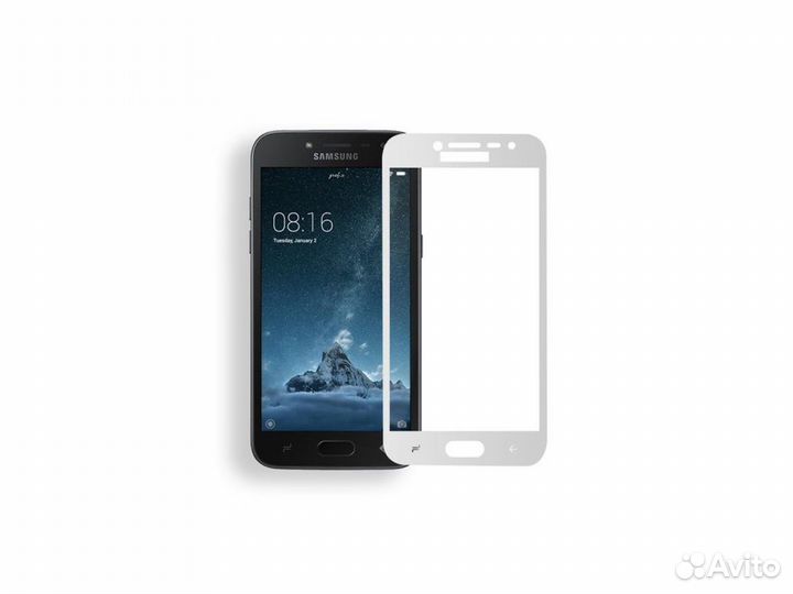 Стекло для Samsung Galaxy J4 2018 5D (белый)