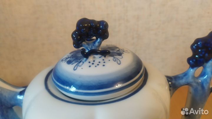 Чайник Гжель Авторская роспись