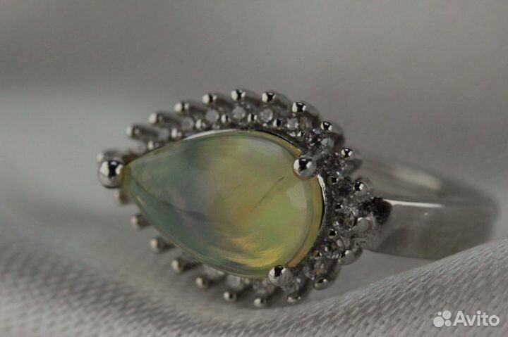 Серьги с природными опалами, серебро 925