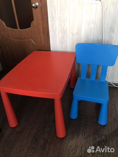 Детский стол и стул IKEA маммут